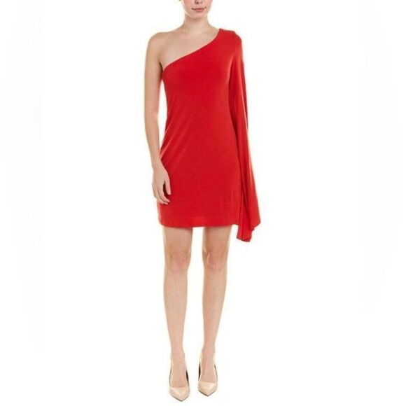 Trina Turk NWT Musa Asymmetrical Dress in Red size XS - Picture 3 of 5